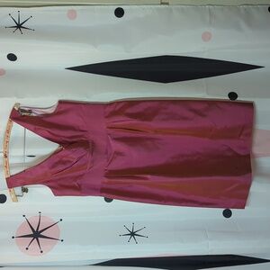 Simple Silhouettes Silk Dress Purple V Neck Size 8